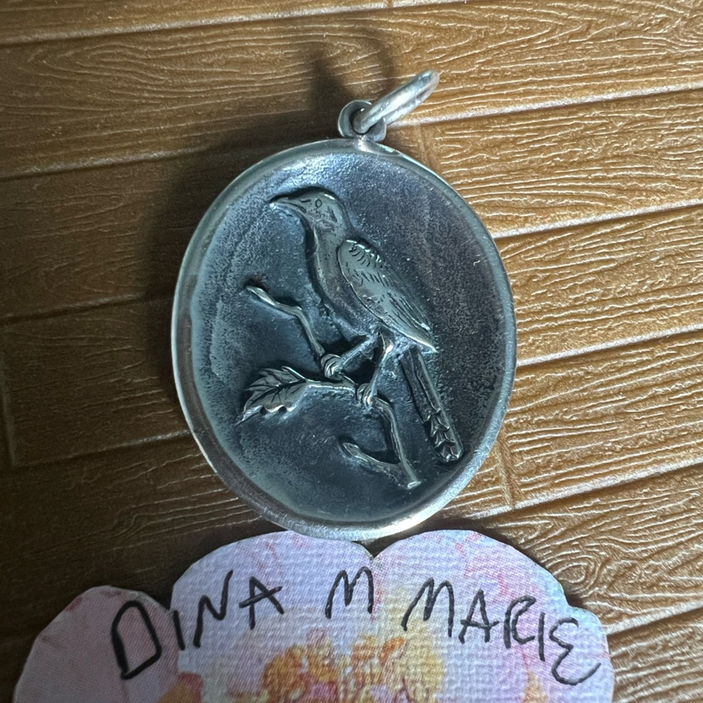James Avery Rare Retired Texas State Mockingbird Pendant! 925